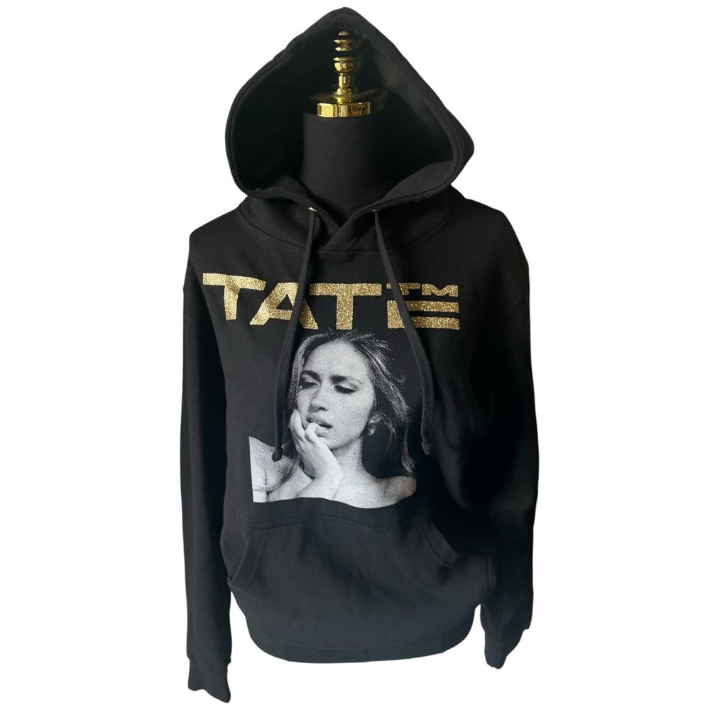 Tate McRae "Miss Possessive" 2025 Tour Hoodie Black & Gold-Small, Oversized Fit